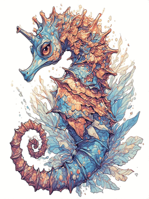 Seahorse Coloring Book (180 Pages)